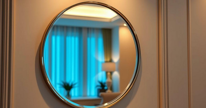 Espelho redondo transforma ambientes com estilo e elegância